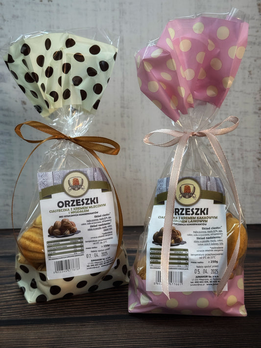 Junakor Orzeszki z kremem  – tradycyjne ciasteczka pełne smaku 250g